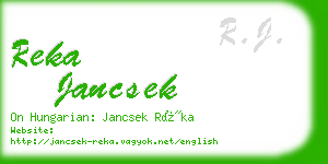 reka jancsek business card